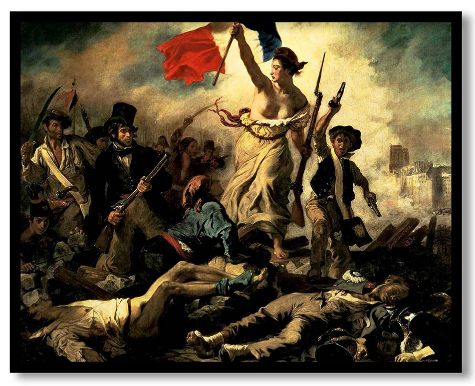 The liberty leading the people by Eugene Delacroix (1830)