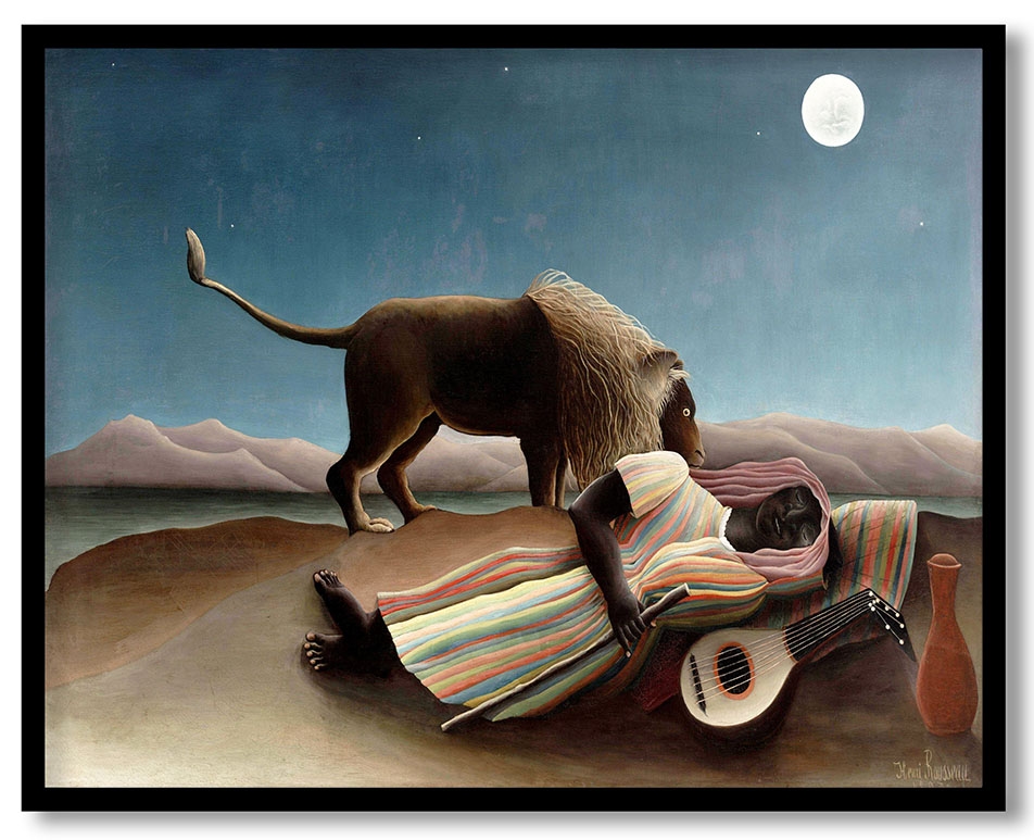 The sleeping gypsy by Henri Rousseau (1897)