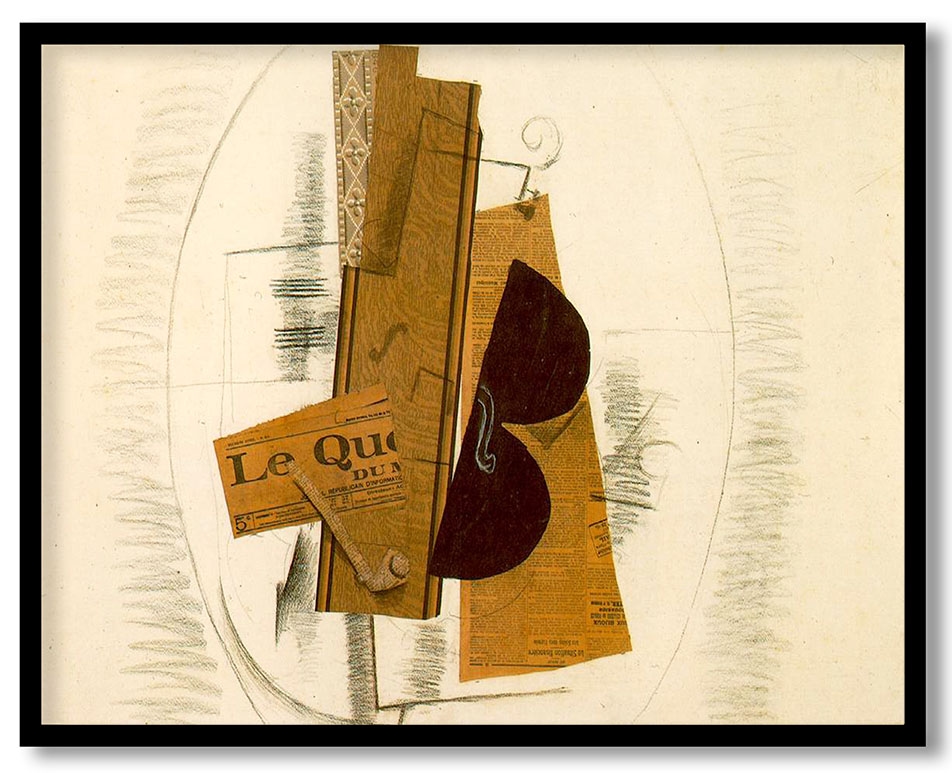 Violin and pipe le quotidien by Georges Braque (1913)