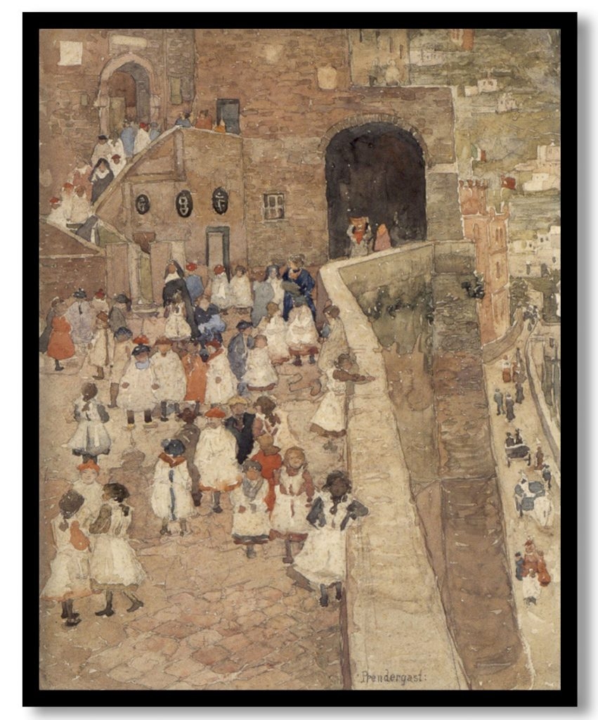 Courtyard Scene, Siena by Maurice Prendergast (1898 1899)