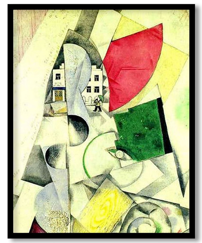 Cubist landscape by Marc Chagall (1918)