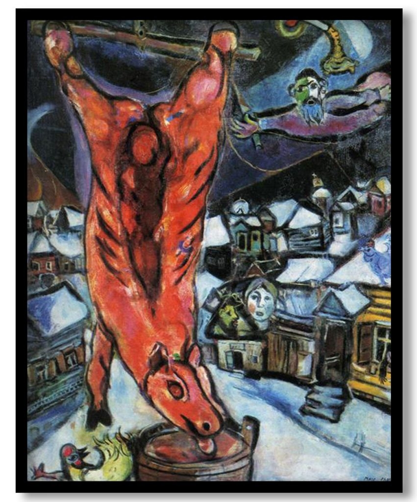 Flayed ox by Marc Chagall (1947)