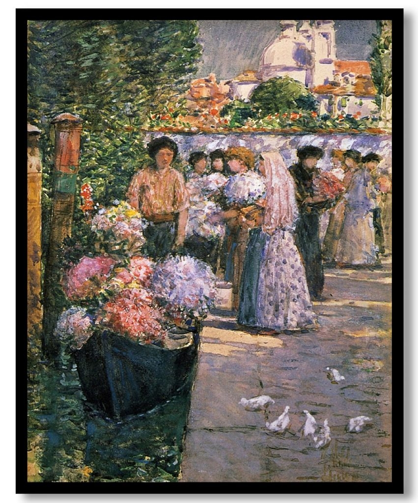 Flower Market by Childe Hassam (1895)