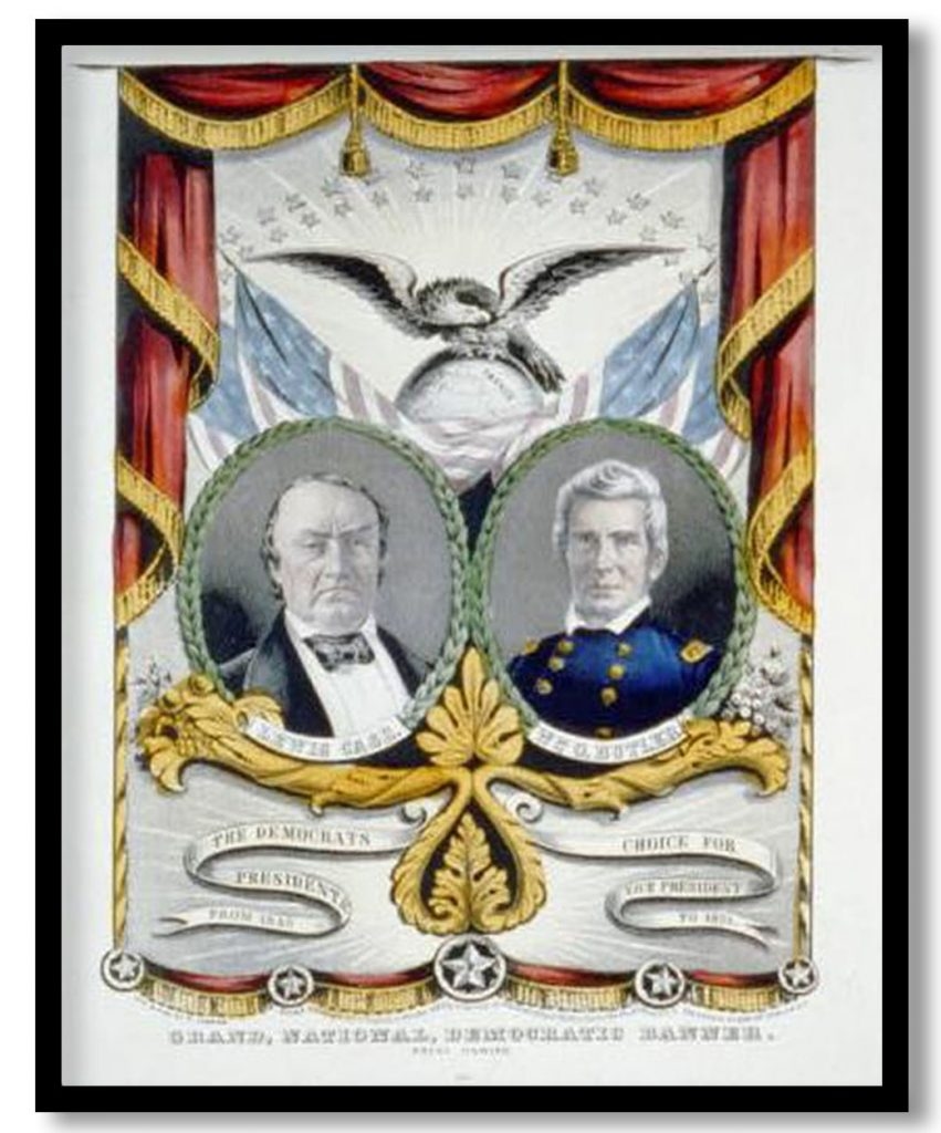 Campaign poster for Democrats by Currier and Ives (1848)