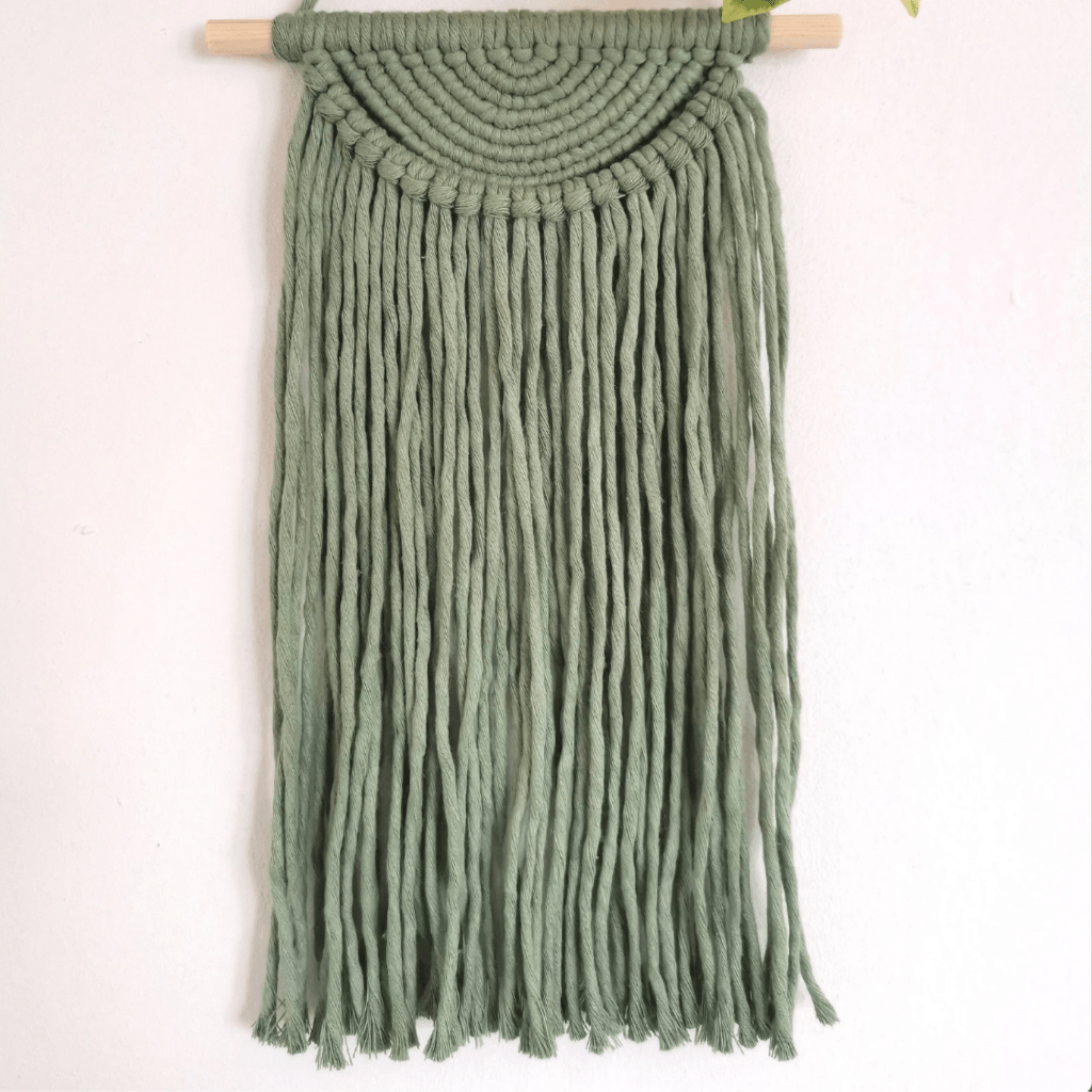 Knot Design Macrame Fiber Art Wall Hanging