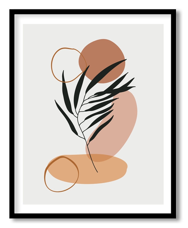 Black silhouette abstract leaf