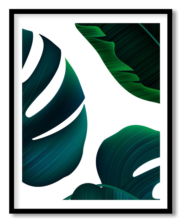 Green troipical exotic leaves #57