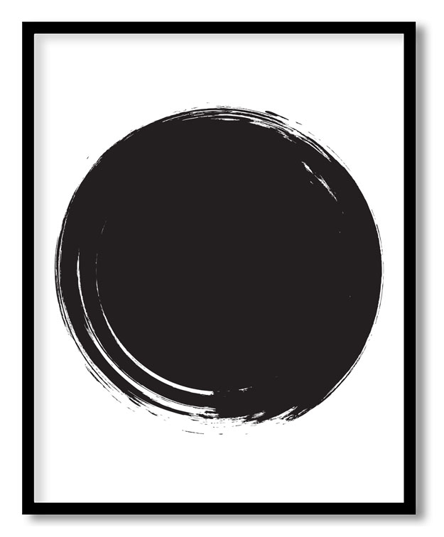 Grunge circled dark brushstroke