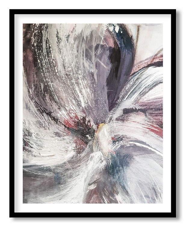 Abstract brushstroke flower