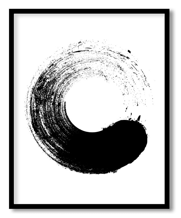 Grunge round black brushstroke