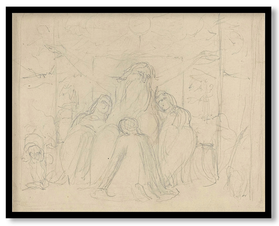 Job and His Daughters by William Blake (c. 1821)