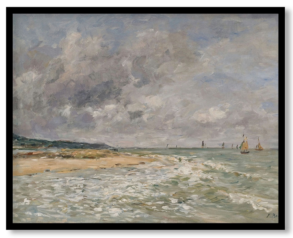 Beach Scene, Villerville by Eugène Boudin (1885)