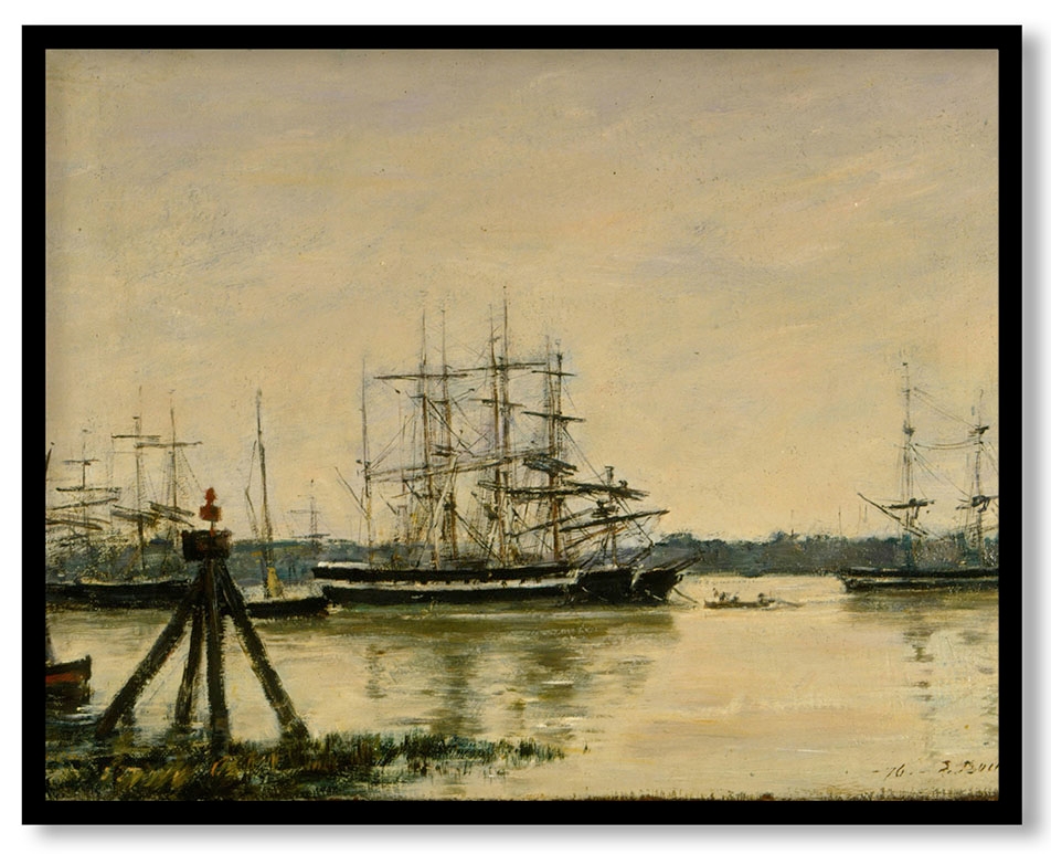 Bordeaux. - The harbour by Eugène Boudin (1876)