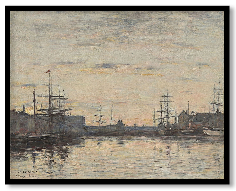 Fécamp: The Inner Harbor by Eugène Boudin (1883)