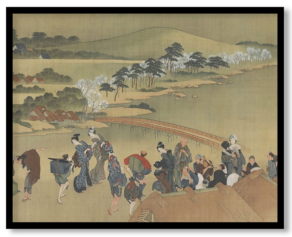 Cherry blossom viewing by Katsushika Hokusai (1760-1849)