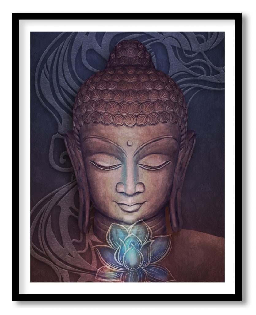 Stone look buddha head