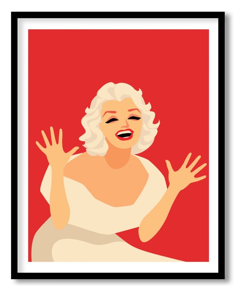 Cartoon style Marilyn Monroe