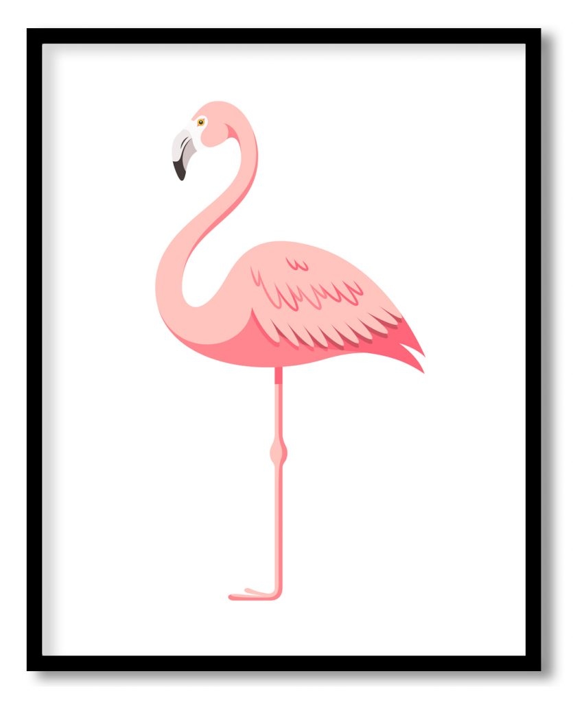 Pink standing flamingo