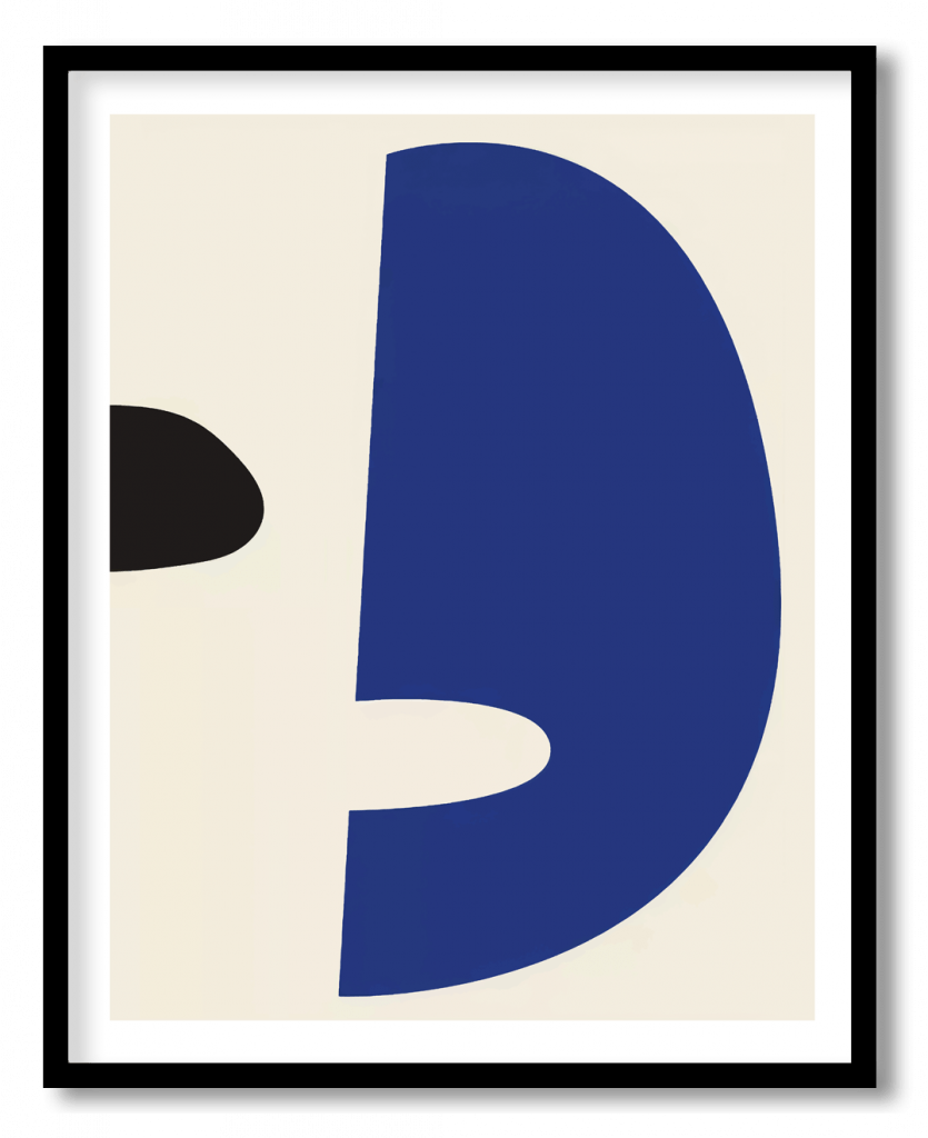 Blue and black face human figure abstract