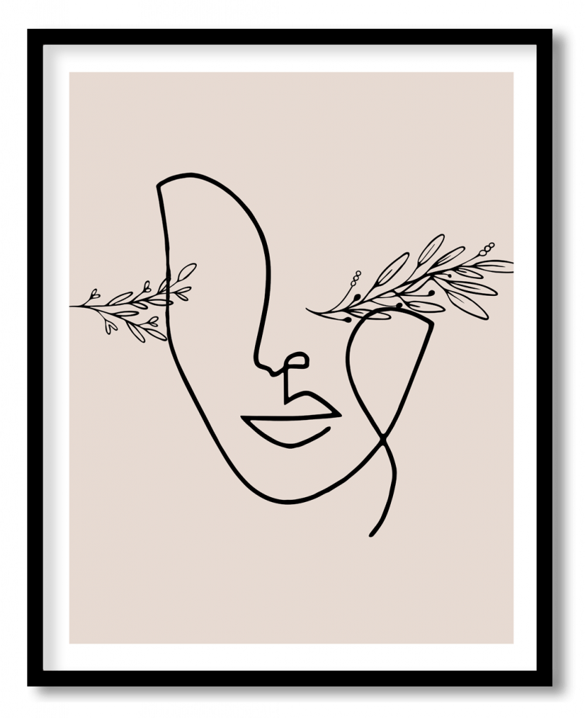 Abstract face floral element