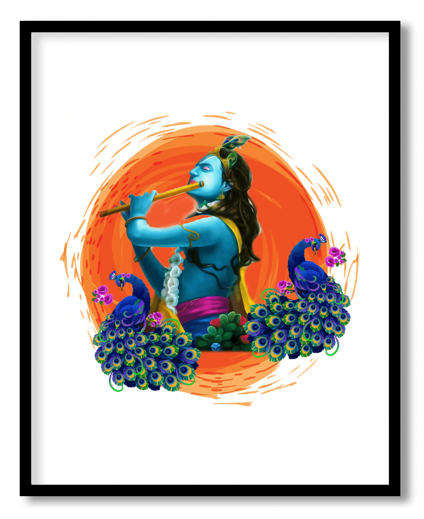 The lord Krishna fluting