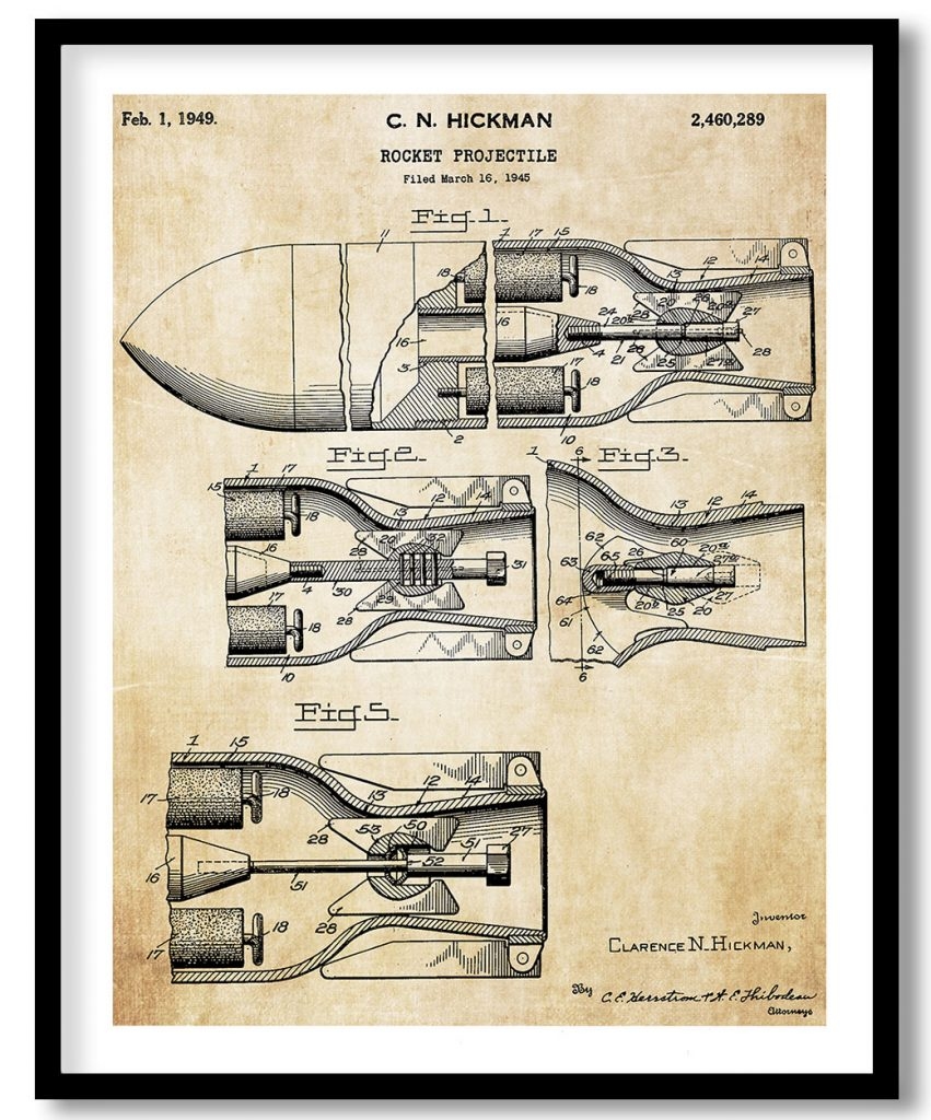 Rocket projectile 1949 vintage