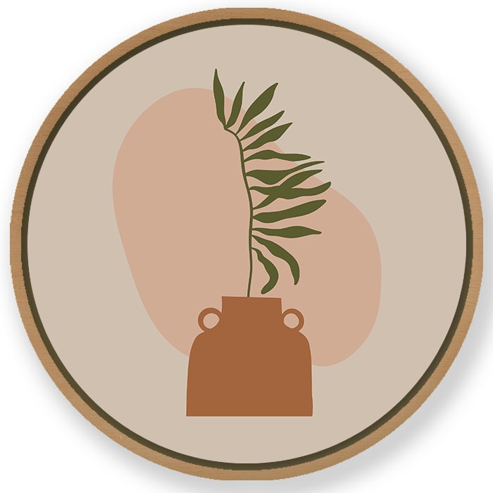 Boho botanical shapes - Circular Wooden Frame