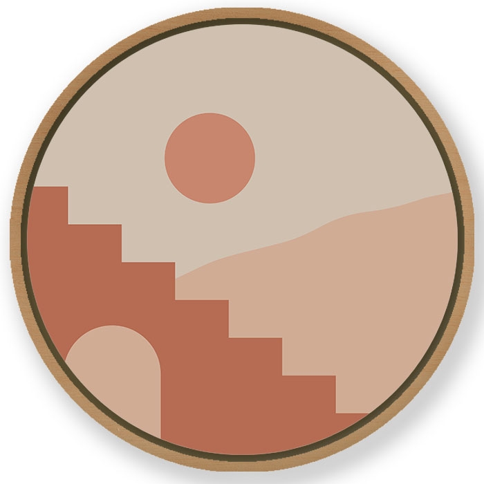 Landscape bohemian abstruse - Circular Wooden Frame