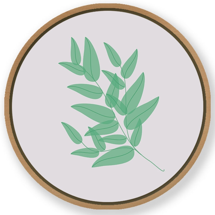 Botanical flowers #152 - Circular Wooden Frame