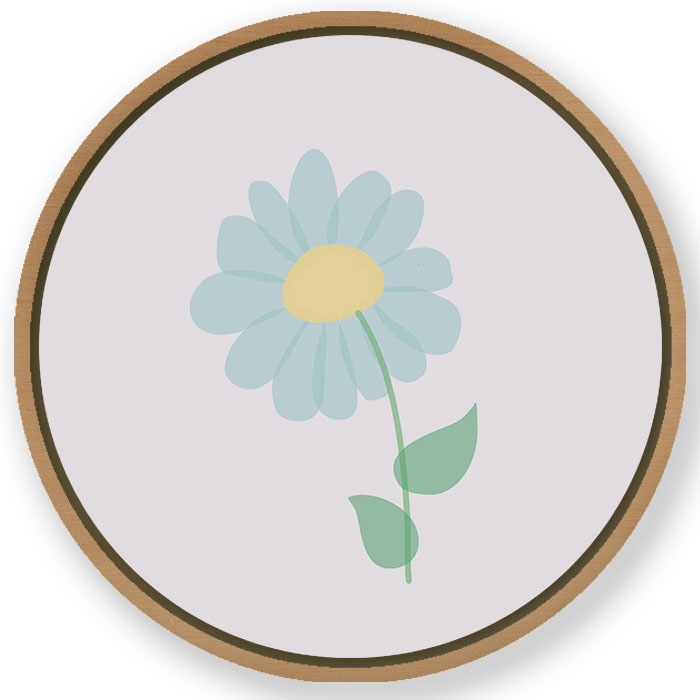 Botanical flowers #155 - Circular Wooden Frame