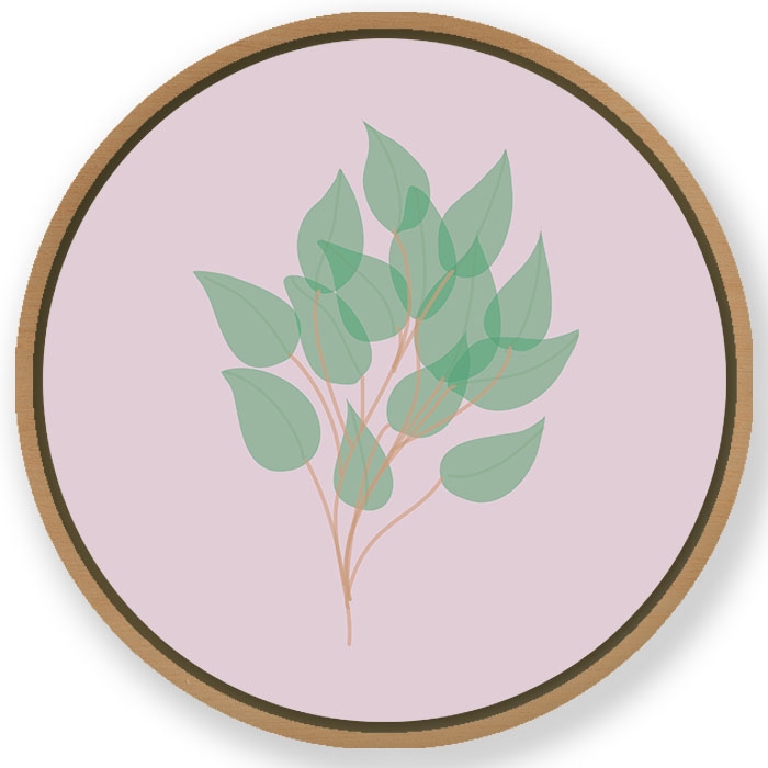 Botanical flowers #156 - Circular Wooden Frame