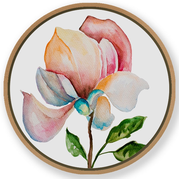 Minimal flower - Circular Wooden Frame