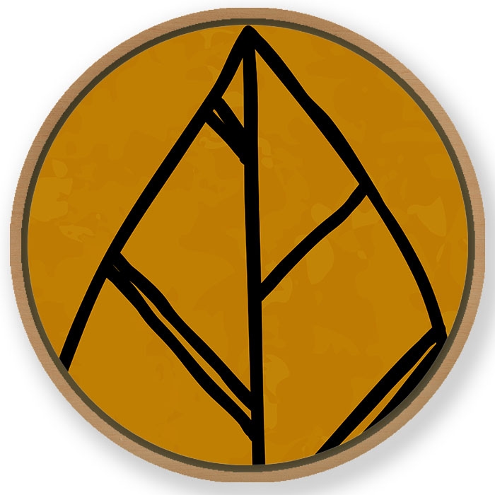 Minimal botanical leaves #261 - Circular Wooden Frame