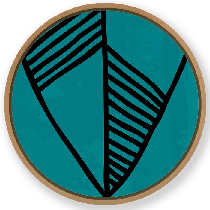 Minimal botanical leaves #262 - Circular Wooden Frame