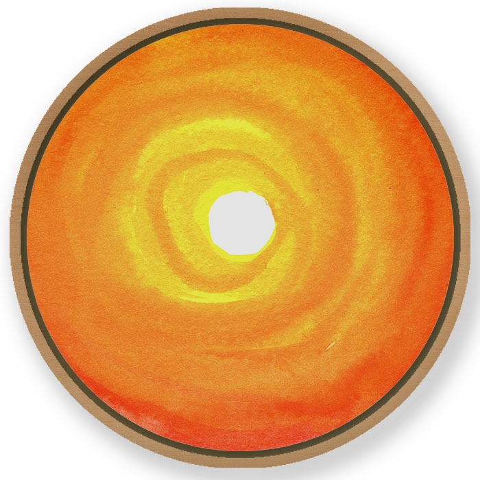Bright sun abstract - Circular Wooden Frame