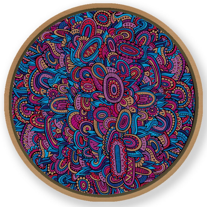 Flower design - Circular Wooden Frame