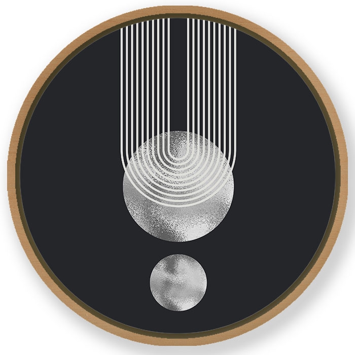 Mid century scandinavian boho #988 - Circular Wooden Frame