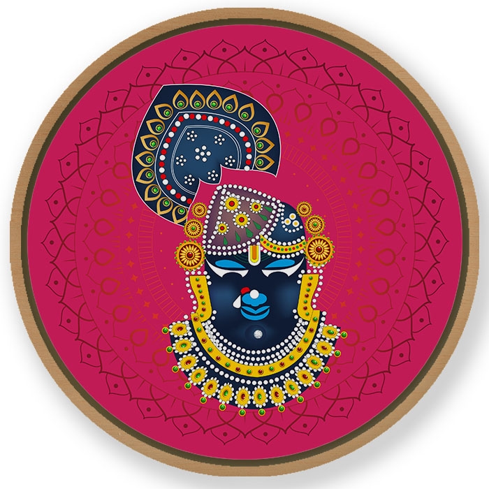 Traditional lord painting - Circular Wooden Frame