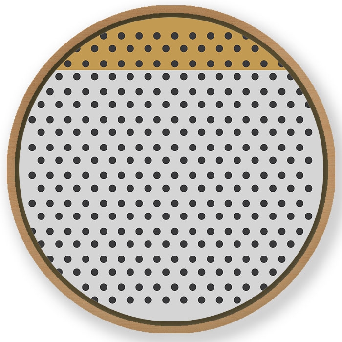 Modern mid century bohemian #373 - Circular Wooden Frame