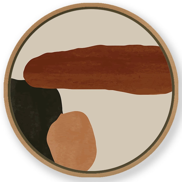 Modern figurative paintings #191 - Circular Wooden Frame