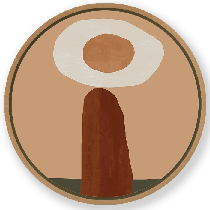 Modern figurative paintings #193 - Circular Wooden Frame