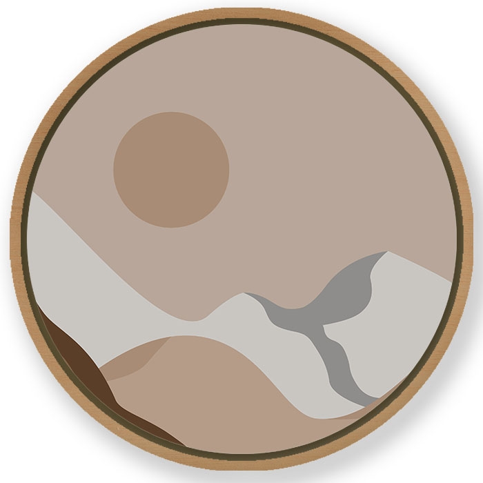 Contemporary shaped abstract #630 - Circular Wooden Frame