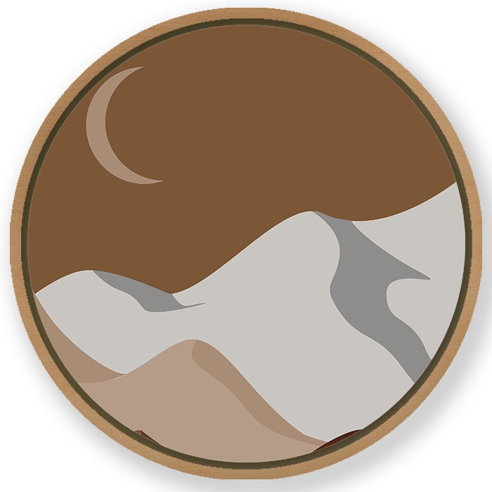 Contemporary shaped abstract #631 - Circular Wooden Frame