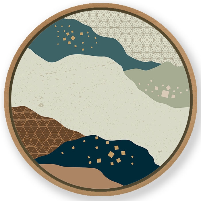 Japanese pattern # 340 - Circular Wooden Frame