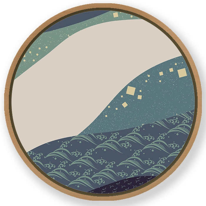 Japanese pattern # 341 - Circular Wooden Frame