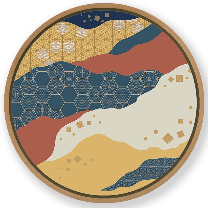 Japanese pattern # 342 - Circular Wooden Frame