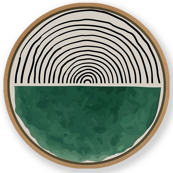 Trendy doodles boho #802 - Circular Wooden Frame
