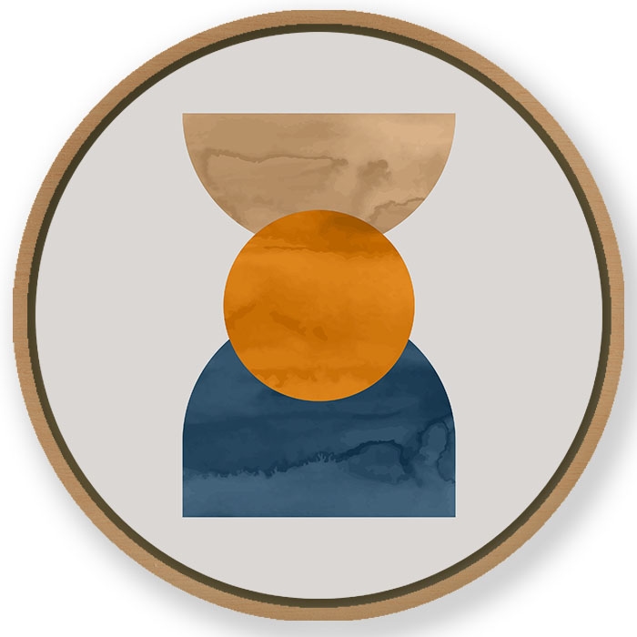 Modern Geometric bohemian#778 - Circular Wooden Frame