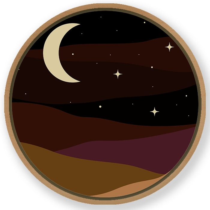 Graceful midnight - Circular Wooden Frame