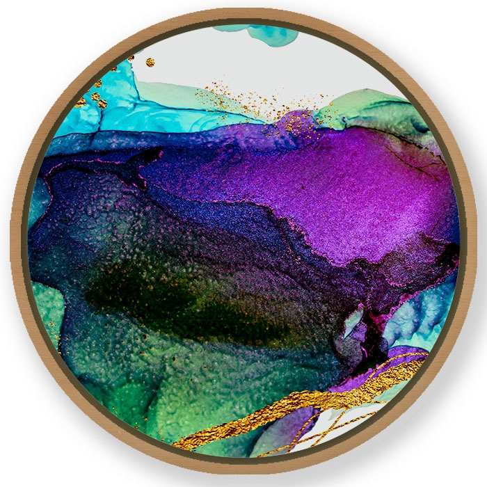 Contemporary trendy abstract - Circular Wooden Frame